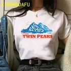 Футболка женская с круглым вырезом Twin Peak, в эстетическом стиле Ulzzang, с графическим принтом, в стиле Харадзюку, в стиле 90-х