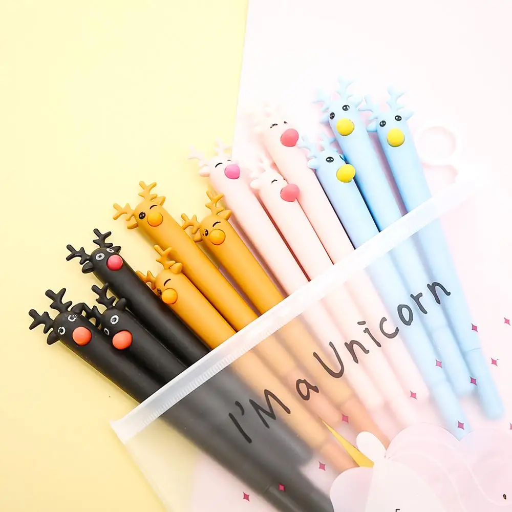12 шт./компл. Рождественский олень гелевая ручка с изображением забавных милых