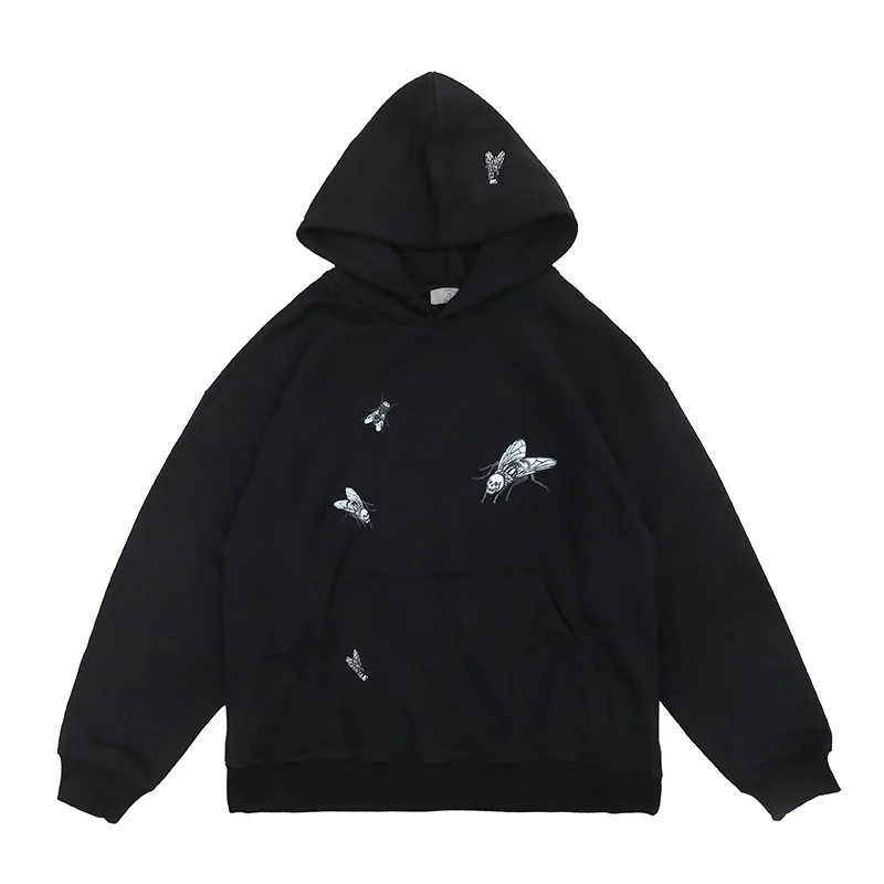 

Vivgae men's clothing autumn and winter 2020 new personality fashion brand fly high street embroidery letter loose hooded men's