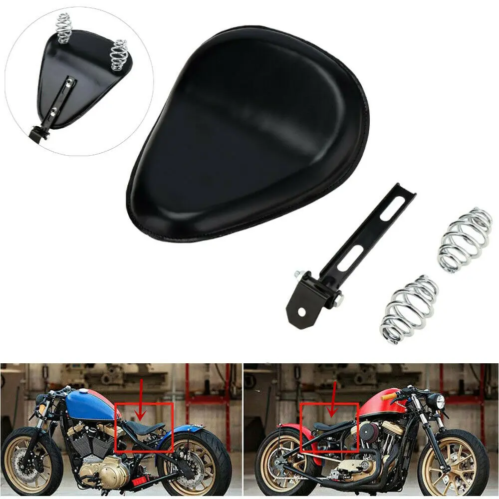 For Sportster 883 Motorcycle Seat Cushion With Spring Bracket Solo 3&quot Dyna Bobber Chopper Front mounting hardware |