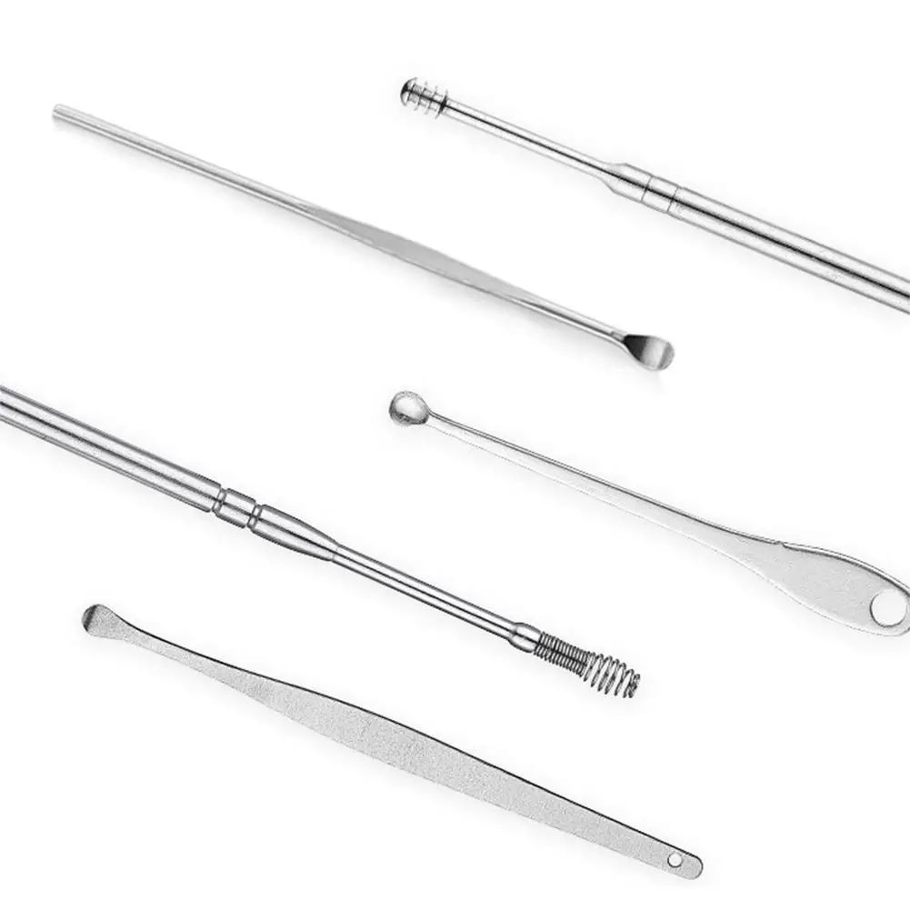 

7 Pcs / Set Ear Wax Pickers Steel Curette Ear Cleaner Cleaner Spoon Ear Pick Ear Cleaner Tool Cleaning Care Ear T4D0