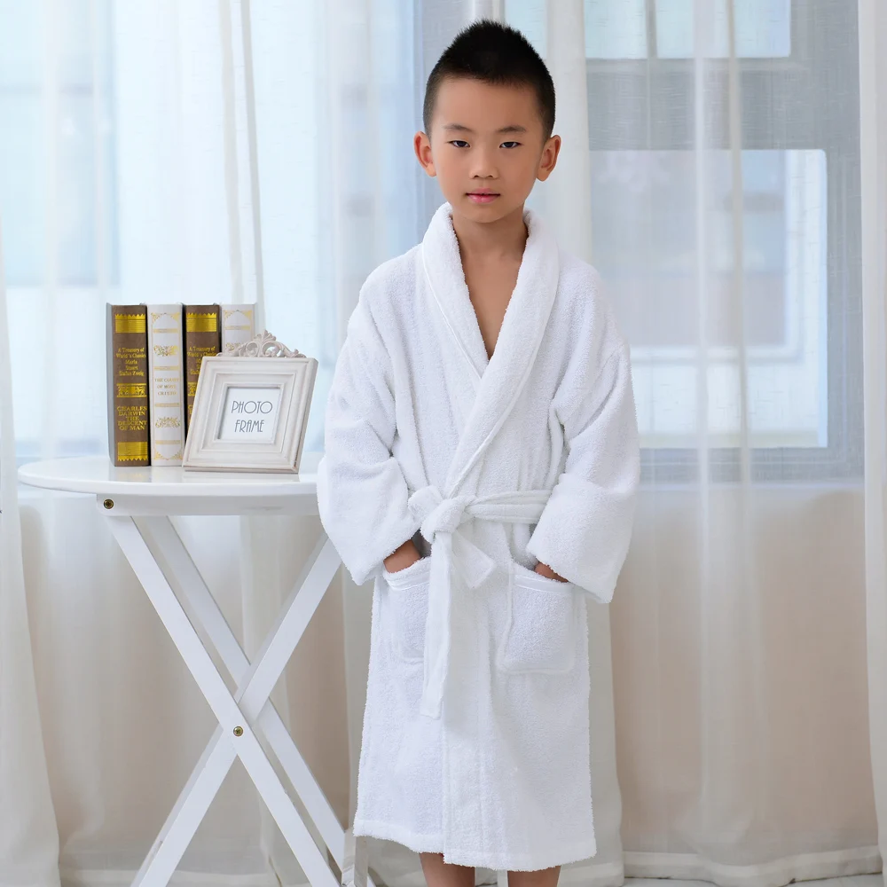 Child Boy Gril 100% cotton bathrobes winter robe nightgown quilted long bathrobe one-piece pajamas
