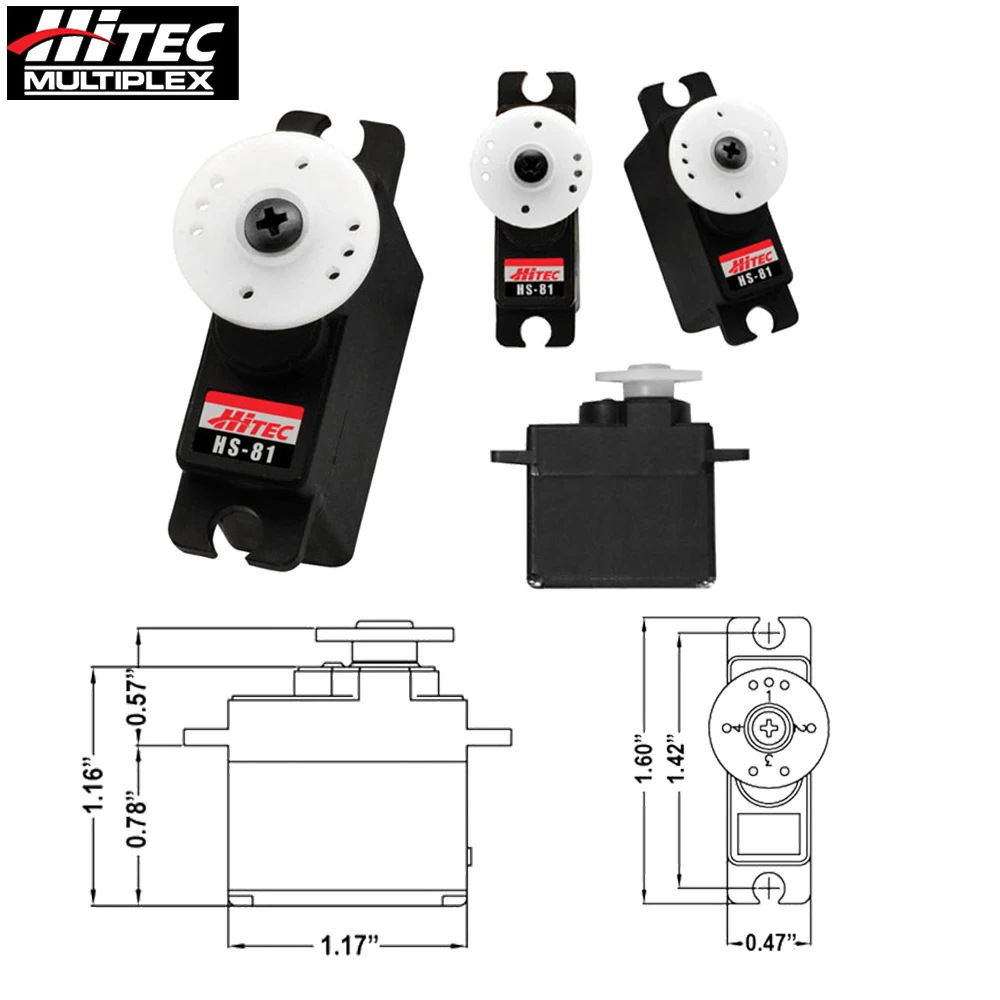 Микро Аналоговый сервопривод Hitec HS81 HS 81 12 мм 4 8 В 6 0 в с разъемом Futaba JR Airtronics для