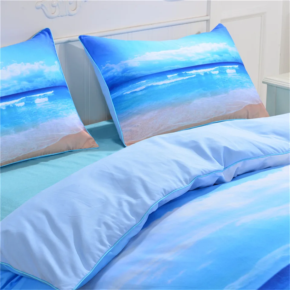 the sea blue duvet/doona cover set king queen double full twin single size bed linen | Дом и сад