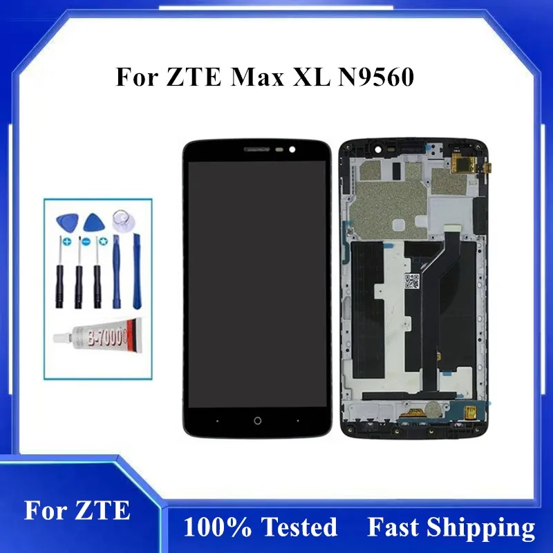 

100% протестированный 6,0 дюймовый ЖК-экран для ZTE MAX XL N9560, дигитайзер, экран в сборе, замена с инструментами