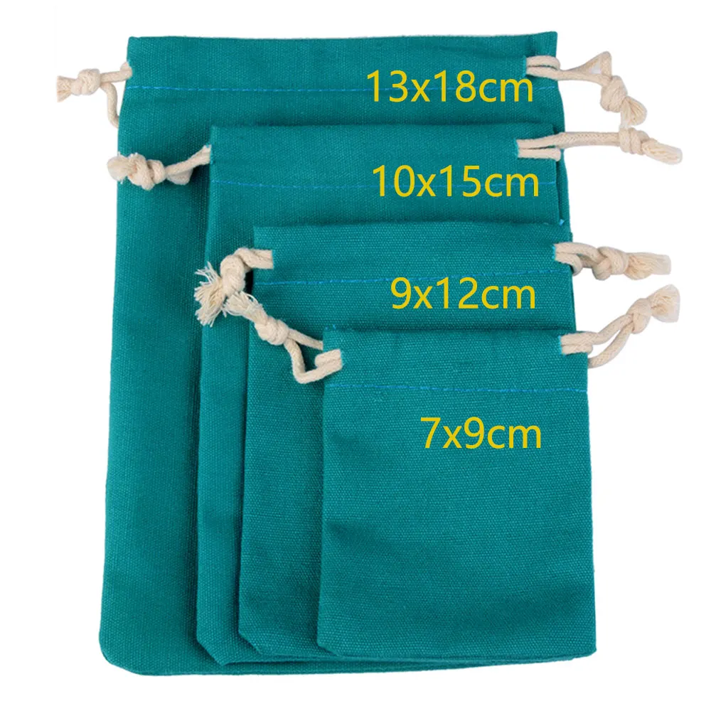 10pcs/lot Natural Cotton Bags 8 Colors For Selection Fit For Wedding Gift Candy Small Pouch Eyelashes Makeup Drawstring Sachet images - 6