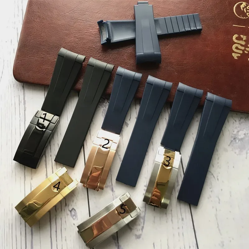 Ремешок силиконовый для наручных часов 20 мм резиновый Комбинированный браслет с