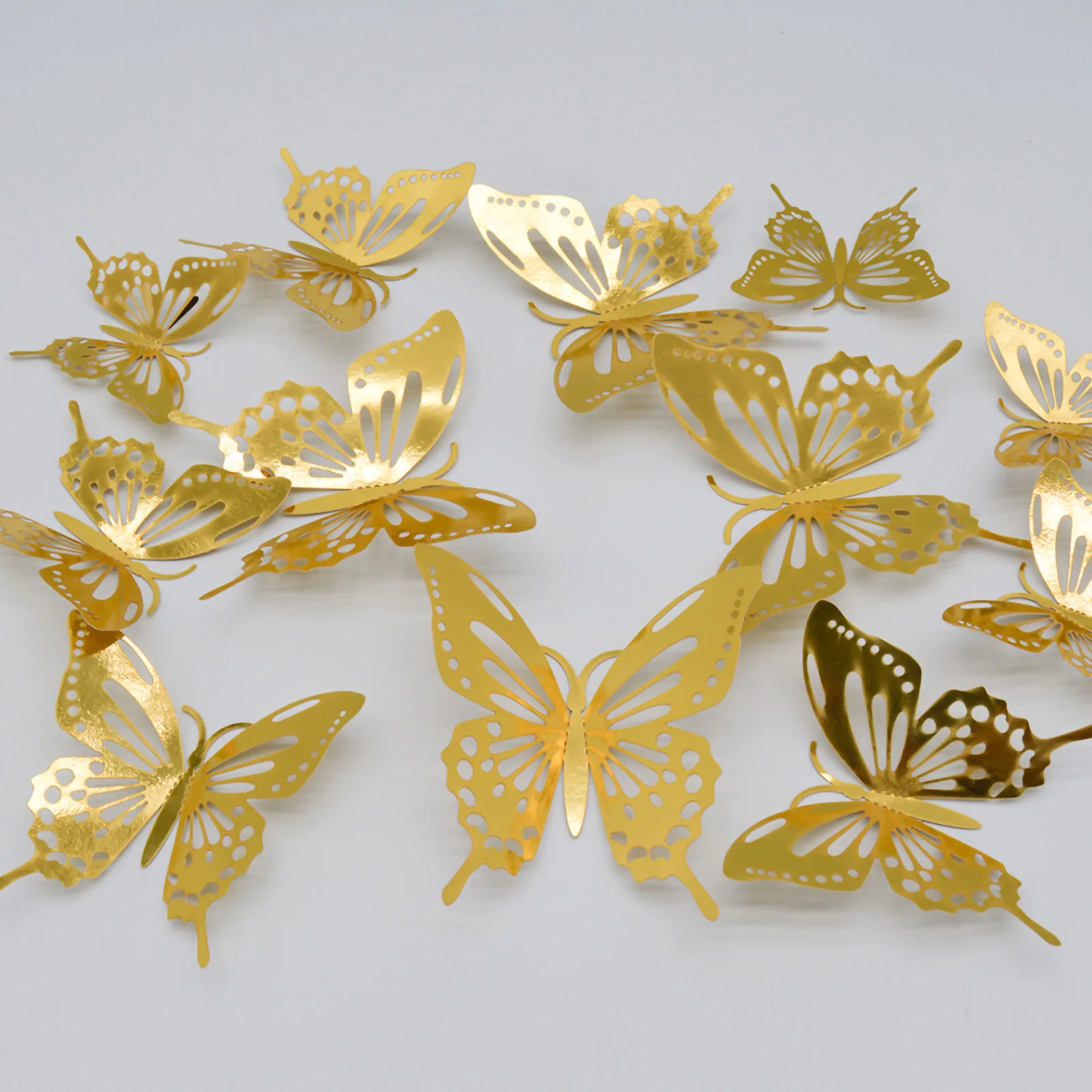 

Metal Hollow Simulation Butterfly Gold And Silver Butterfly Wall Sticker