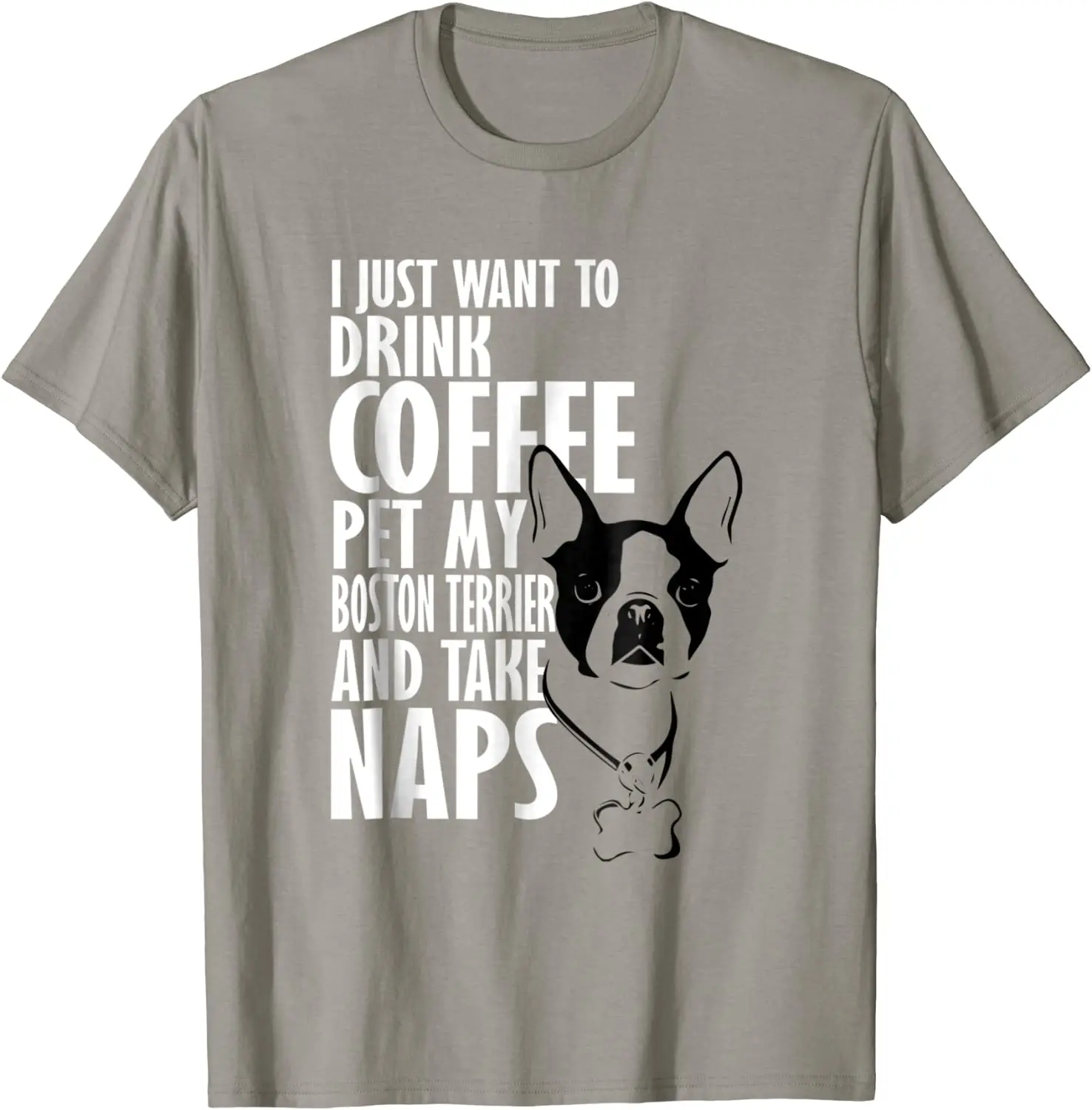 

I Want To Drink Coffee Pet Boston Terrier & Nap T-Shirt Leisure Tops Shirt Cotton Men T Shirt Leisure Coupons