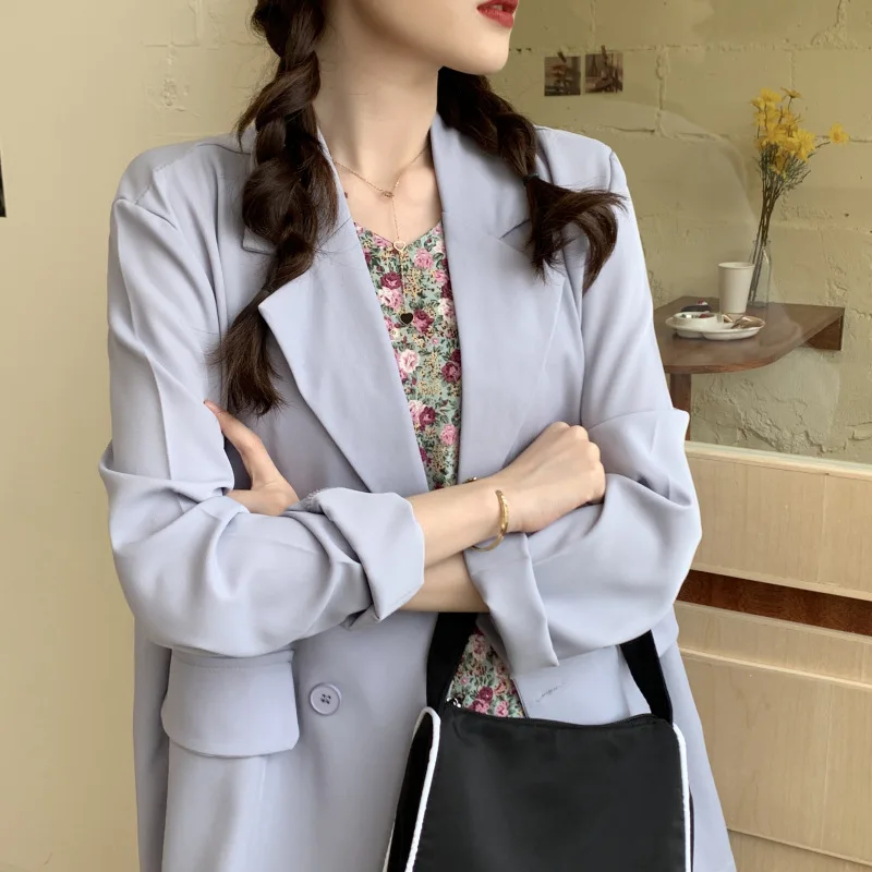 Блейзер Женский однобортный с длинным рукавом 6 цветов Повседневный для офиса