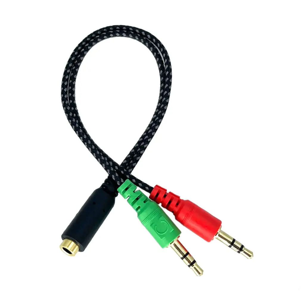 

3.5mm Stereo Audio Male To 2 Female Headphone/Mic Y Splitter Cable 3.5mm 3 Pole Male Port Convert To Dual 3.5 Female Port