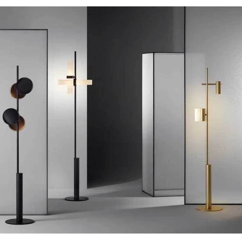 Скандинавская бронзовая Напольная Лампа в стиле ретро простой светодиодный