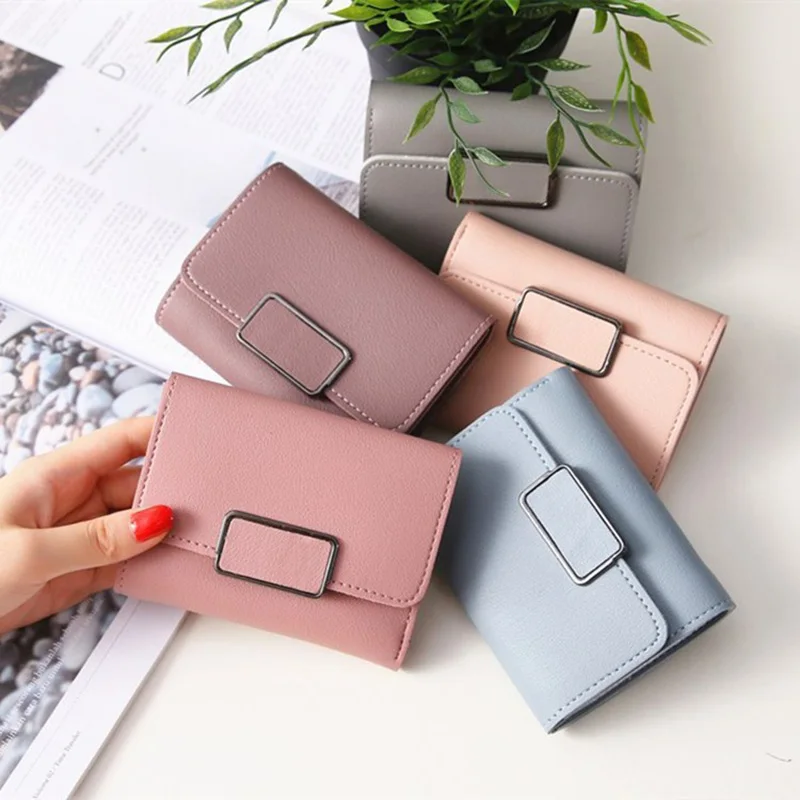 

Women's Purse Short Small Portable Wallet Wallet Card Bag Multi-function Women Bag High Quality Free Shipping