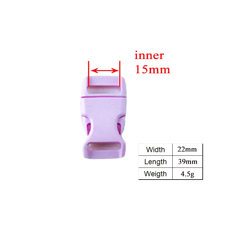 (plastic buckle+Tri-Glid+square keeper+D ring+metal dog clasp)electroplating process 15mm DIY collar accessories 17 kinds |