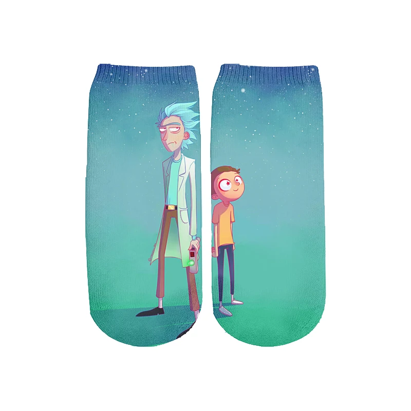 8 Новейшие Rick and Morty 3D печатных мультфильм милые короткие носки для мужчин женщин harajuku корейские носки RS-007 - Цвет: 8
