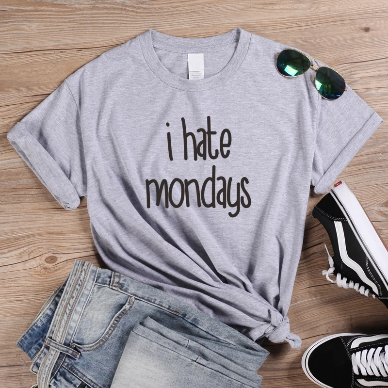 ONSEME/Летняя забавная футболка с надписью I Hate Monday женские хипстерские уличные топы