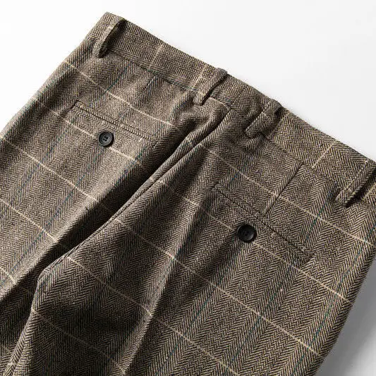 Брюки в елочку мужские брюки ретро клетчатые твидовые повседневные одежда