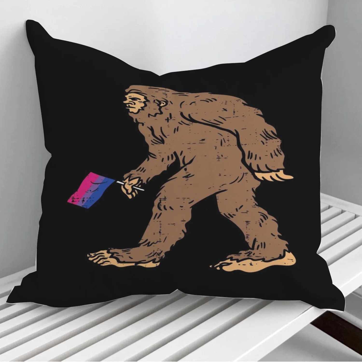 

Bigfoot Bisexual Pride Throw Pillows Cushion Cover On Sofa Home Decor 45*45cm 40*40cm Gift Pillowcase Cojines Dropshipping