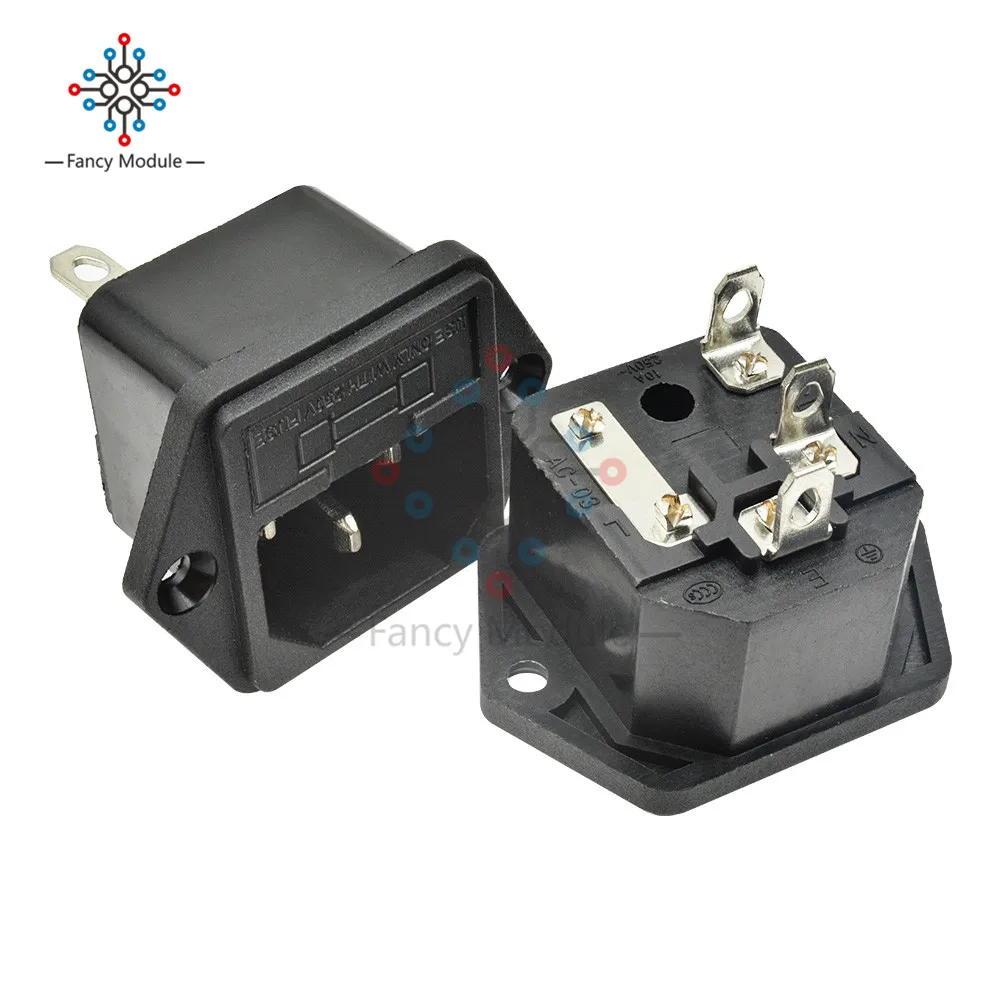 5 шт./лот IEC320 C14 Штекерный шнур питания входная розетка адаптер переменного тока 250