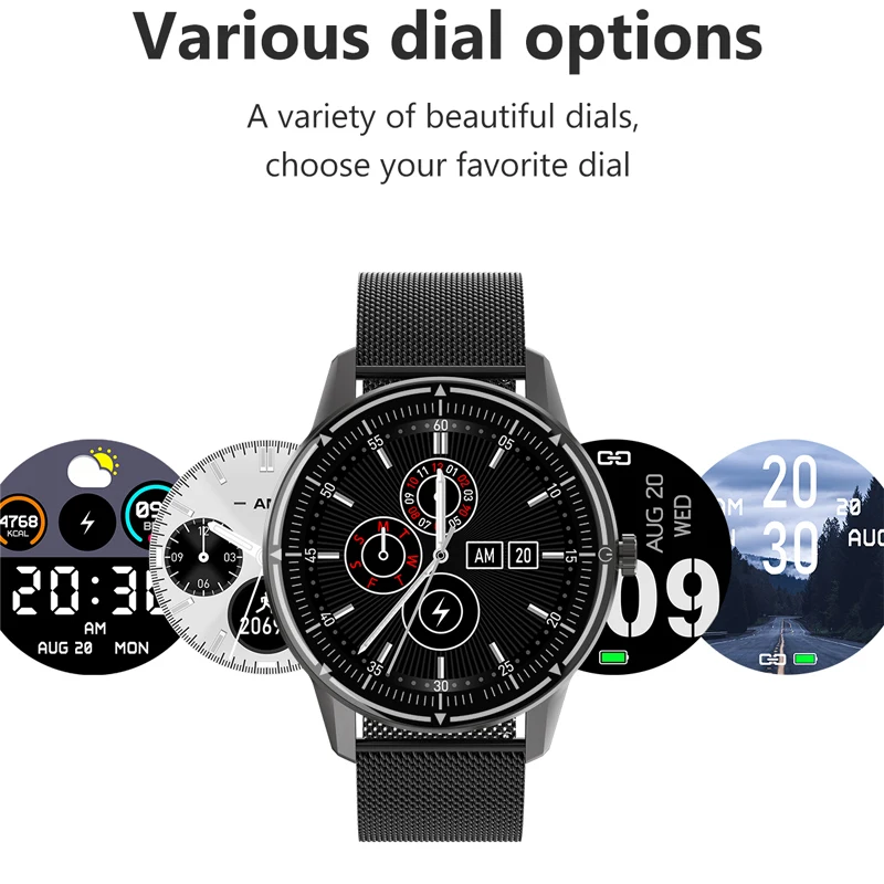 Умные часы Full Touch с круглым циферблатом мужские и женские фитнес трекер для