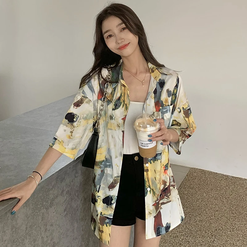 

BETHQUENOY Summer Oversized Ladies Tops Chiffon Chemisier Femme 2021 Plus Size Women Shirts Blusas Camisas Mujer Vintage Blouses