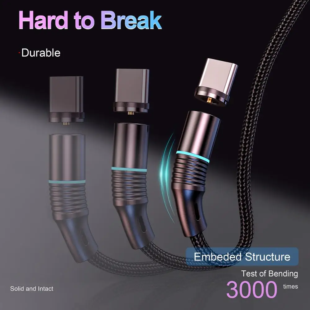 Twitch Magnetic USB Cable 1m/2m /3m Fast Charging USB Type C Cable Magnet Charger Data Charge Micro USB Cable Mobile Phone Cable