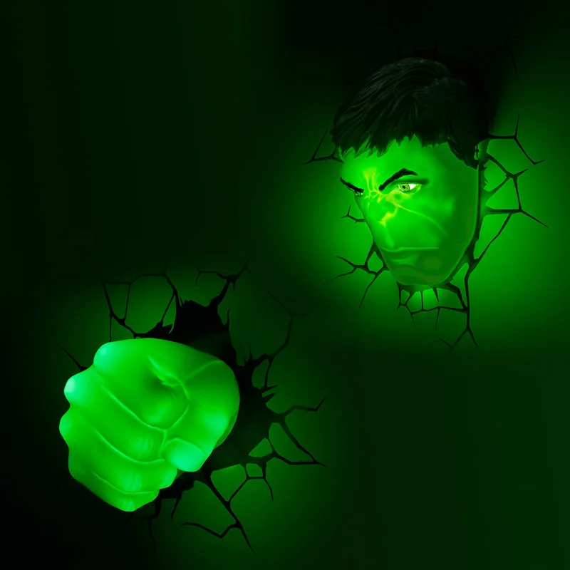 Acecorner Marvel Мстители Железный человек Халк лицо светодиодный 3D креативный