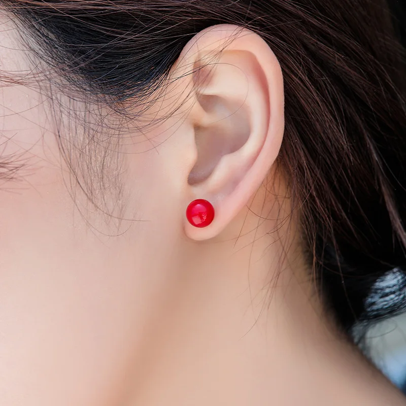 

Ginin 925 Sterling Silver 2020 Elegant Cute Round Fresh Water Pearl Stud Earring For Women Lovely Engagement Party Gift Jewelry