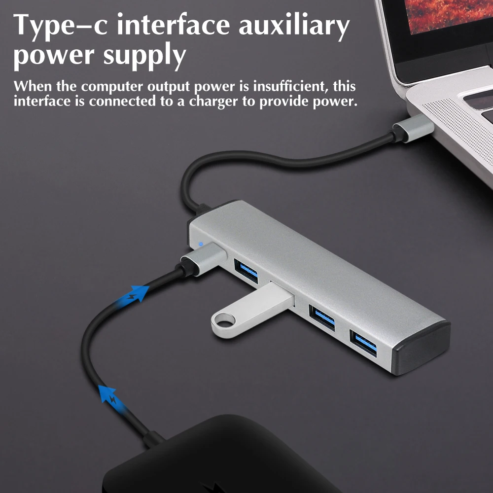 GOOJODOQ Type C HUB к USB 3 0 2 адаптер Dock 4 Port Ulrtra Slim для Windows MacBook Pro Air Samsung S10 S9 Huawei P20 Pro|USB-хабы| |