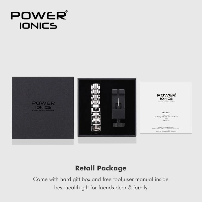Power Ionics 4 в 1 100% титановый мужской анион FIR магнитный германиевый аксессуар для