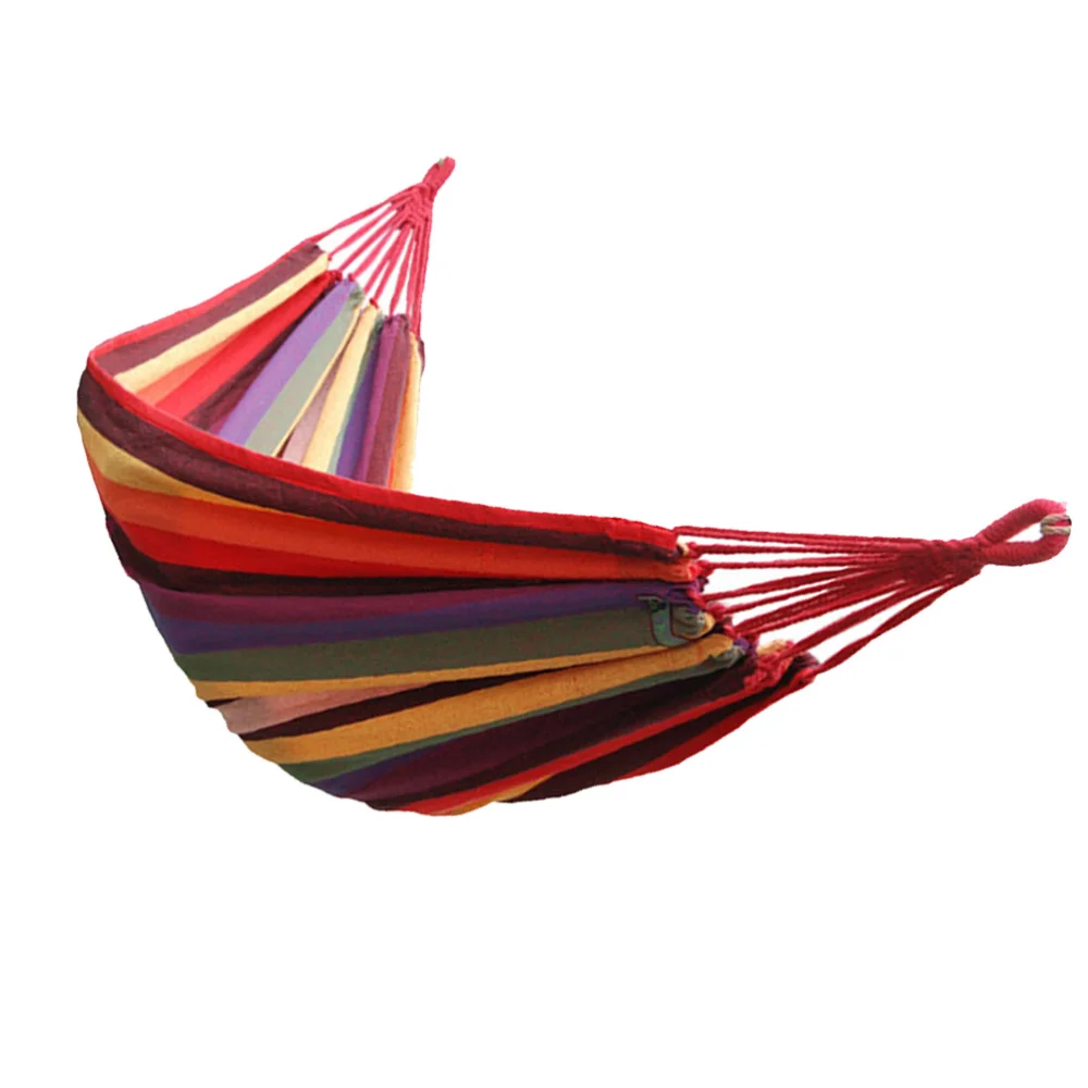 

Outdoor Camping Striped Hammock Canvas Hammock Swing Garden Swing Hammock Outdoor Camping Hanging Chair (European Blue)