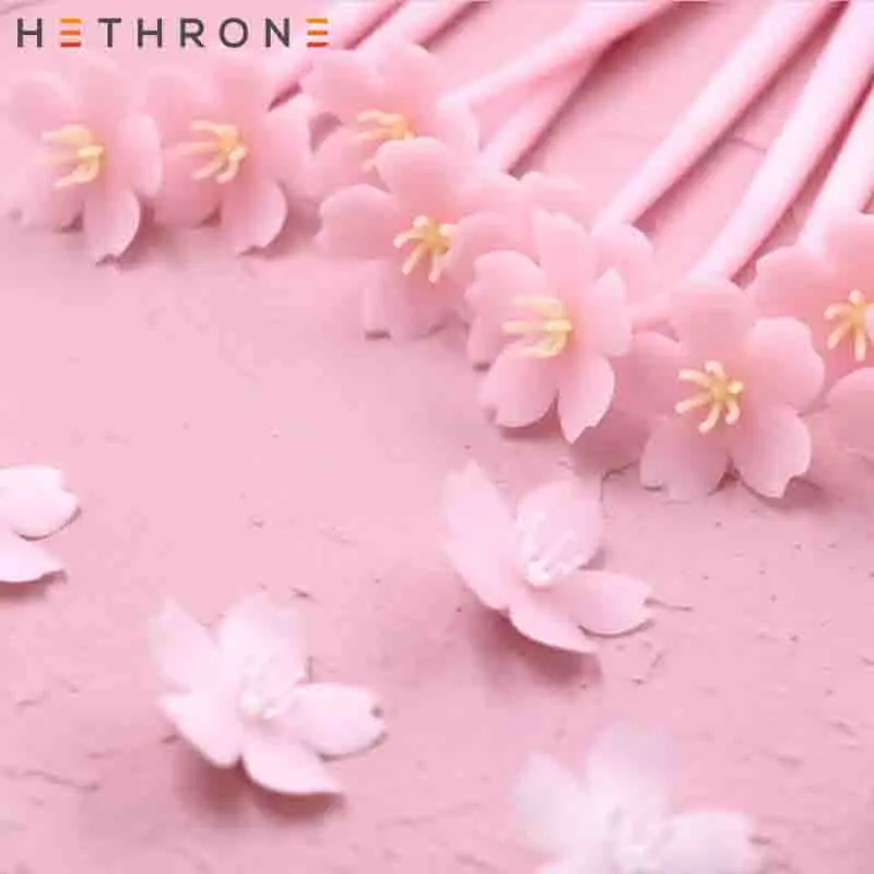 Hethrone 2 шт. Розовый вишня в цвету письменном виде гелевых ручек для школьные