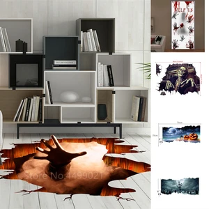 Страшная наклейка на пол, наклейка на пол для Хэллоуина, украшение для домашвечерние на Хэллоуин, украшение для дома с привидениями, декоративная наклейка на дверь