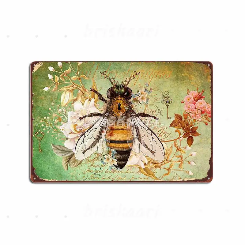 

Милые пчелы, настоящие металлические плакаты, кинотеатр, гараж, Настенный декор на заказ, паб, гараж, металлические плакаты