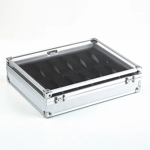 Сетчатый Алюминиевый Чехол для часов коробка хранения наручных держатель