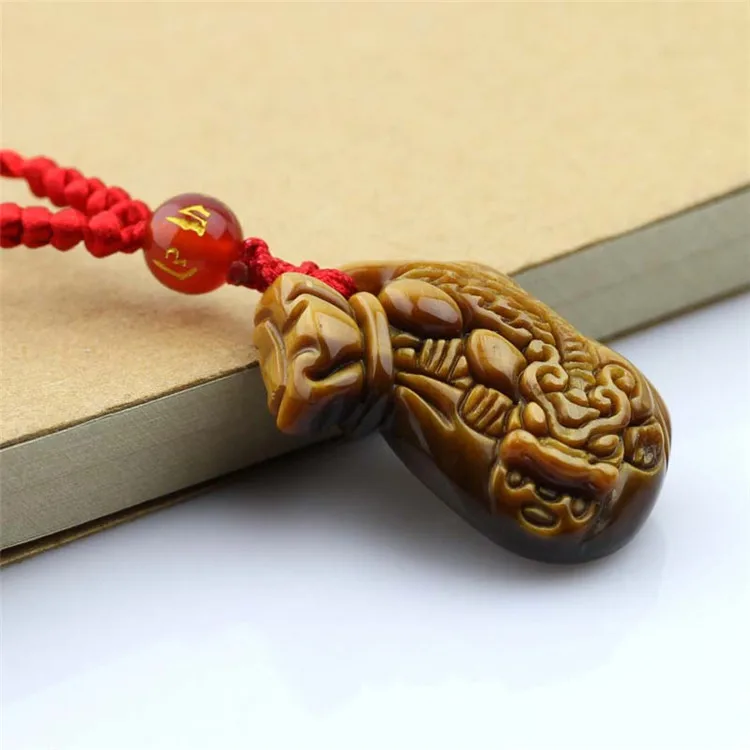 Ожерелье с подвеской в виде натурального Тигрового Глаза | Украшения и