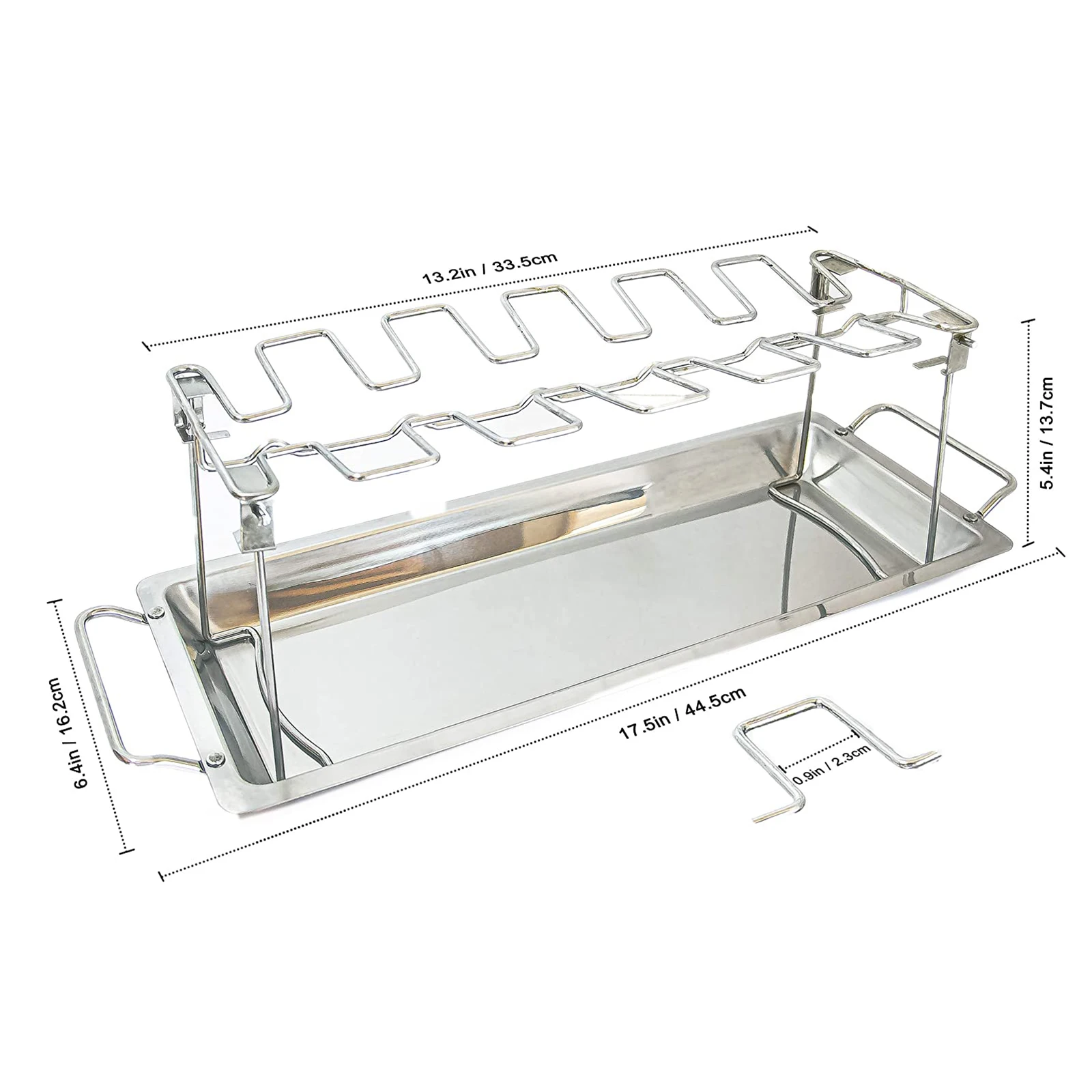 Barbecue Grill Tray BBQ Accessories Foldable Stainless Steel Picnic Kicthen Durable Roast Food 46X34.5X10.5cm W-ing Rack |