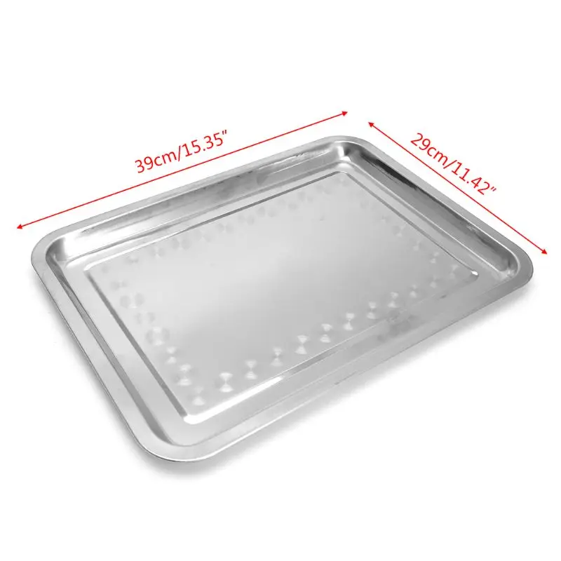 

Stainless Steel Rectangular Plate Barbecue Grilled Fish Tray BBQ Food Container wholesales