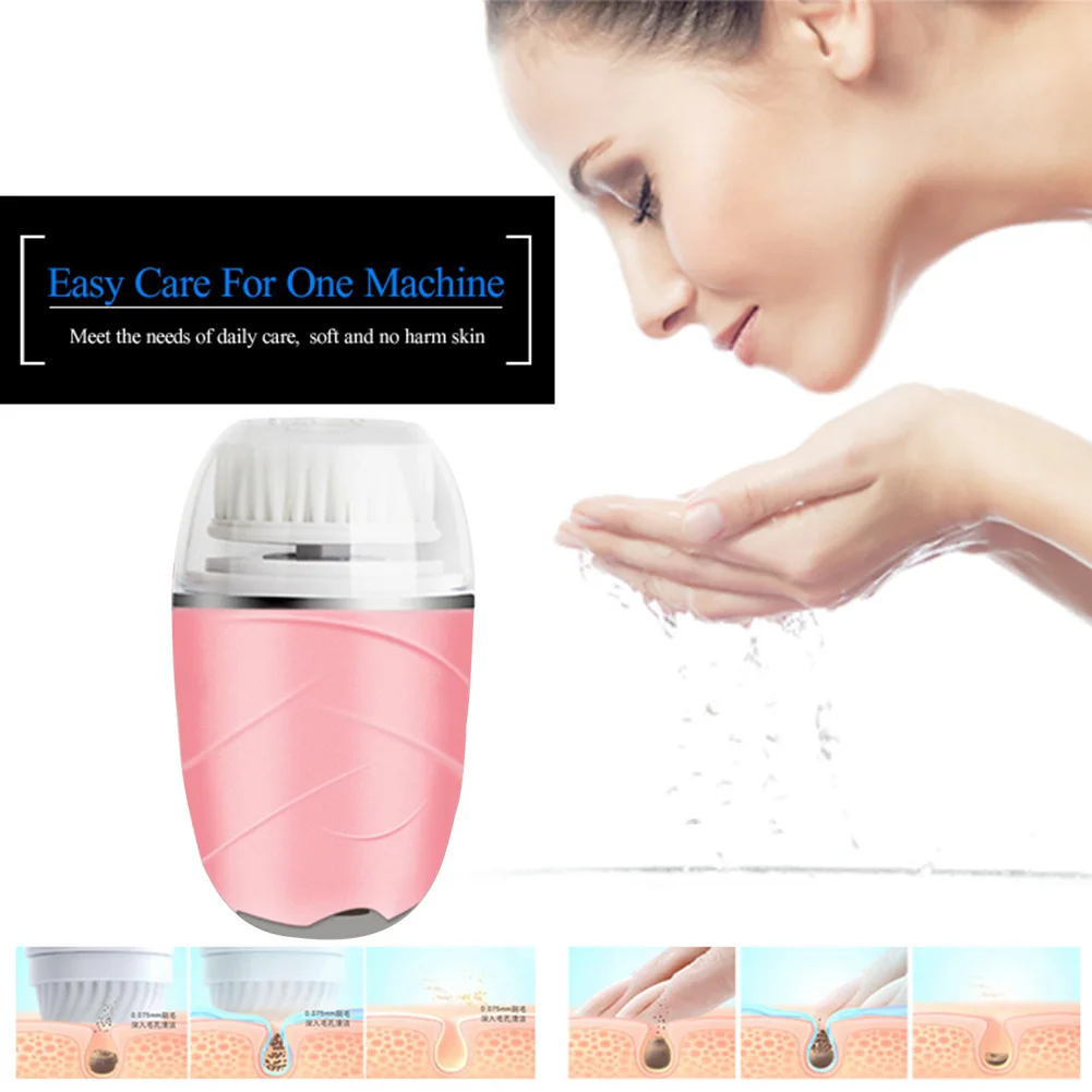 

Электрическая щетка для чистки лица Массажер Перезаряжаемые Водонепроницаемый уход за кожей лица чище щетка для мытья скраба лица космети...