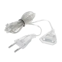 3m 110v 220v eu us plug standard power extension cord transparent extension cable for led fairy lights holiday string lights