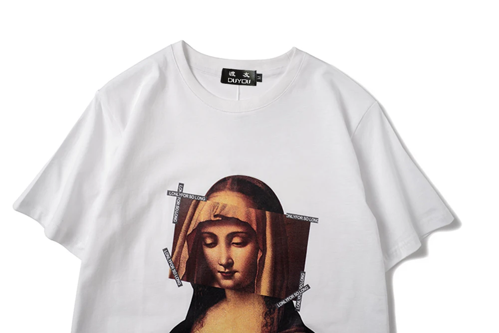 Шутки &quotМона Лиза&quot футболка с коротким рукавом и принтом в виде Мужская