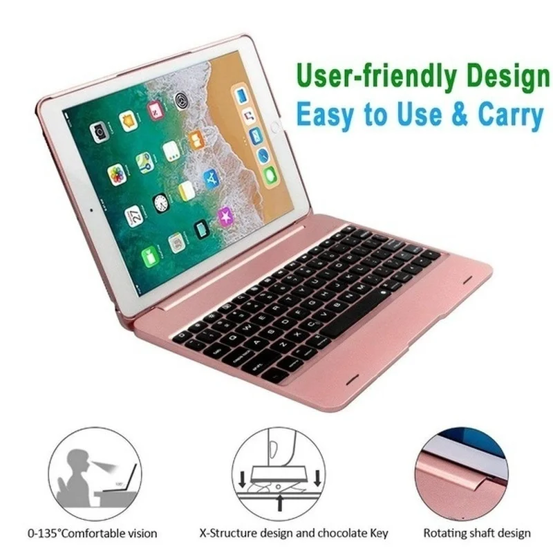 

Беспроводная Bluetooth клавиатура для Apple iPad 10,2/10,5 дюйма, защитный чехол для Ipad с автоматическим пробуждением/спящим режимом, Поддержка IOS систем...