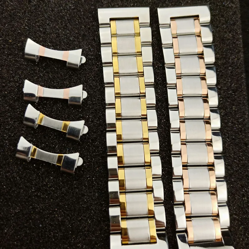 Stainless Steel Strap 13mm 14mm 16mm 18mm 20mm 22mm 24mm Metal Watch Band Link Bracelet Watchband Black Silver Rose Gold