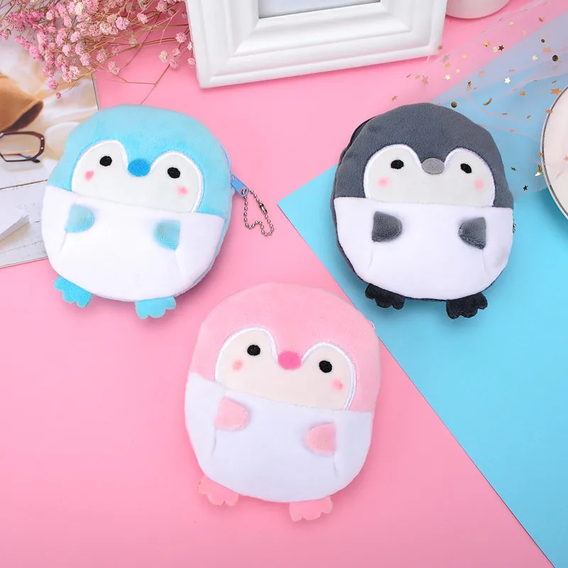 

Girls Zipper Mini Bag Children's Gift Penguin Plush Coin Purse Soft Cartoon Animal Keychain Bag Handbag Toy Birthday Gift Lady