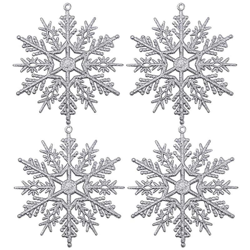 12 шт пластиковые снежинки Рождественские елочные украшения поддельные для дома