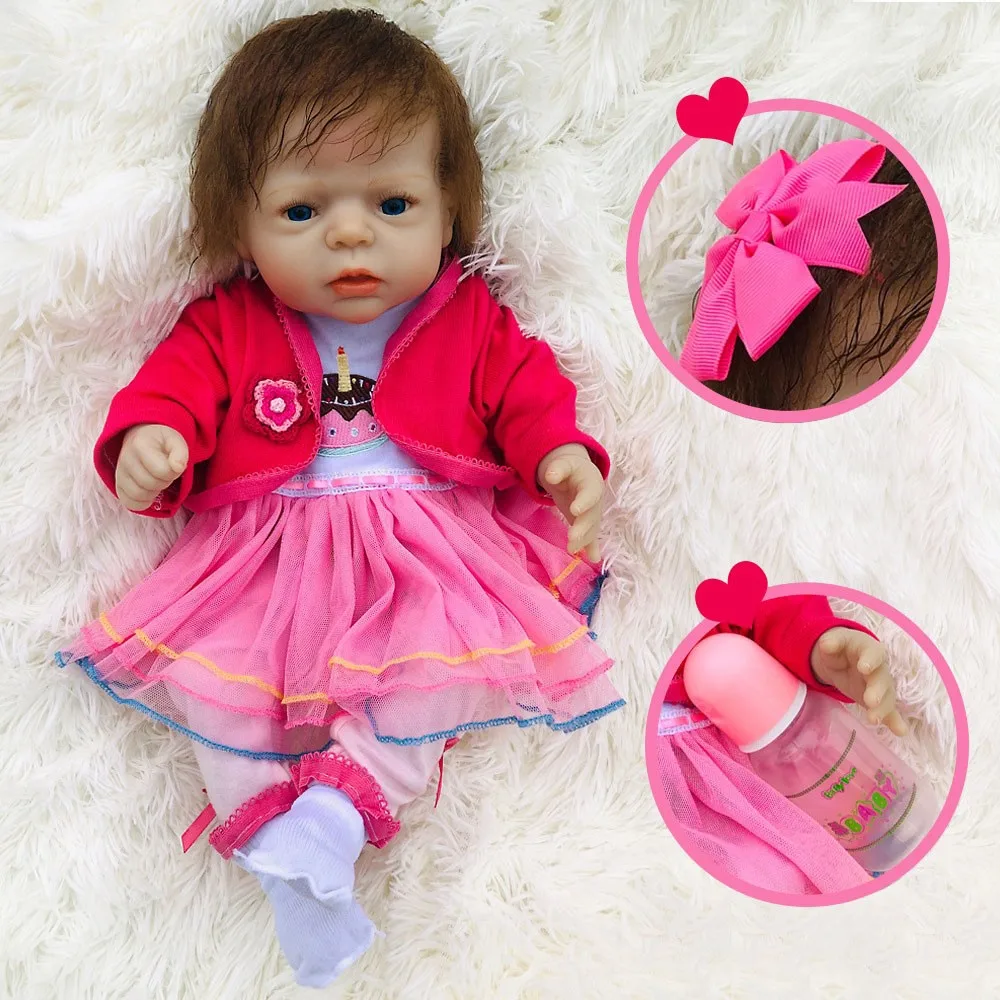 Babies Reborn Baby 22 inch Soft Silicone simulation baby Dolls Whole Body Birthday Christmas Surprise Gifts |