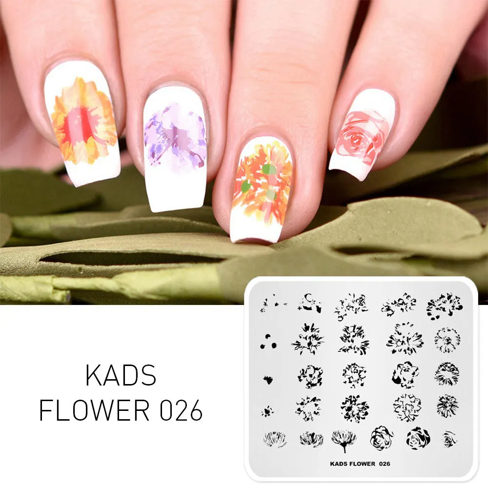 Flower 026 Стемпинг 42 вариантов дизайна Прохладное лето цветы мода изображения Пластины для стемпинга Штамп для ногтей Трафареты для ногтей для маникюра Стэмпинг Дизайн ногтей - Цвет: Flower 026