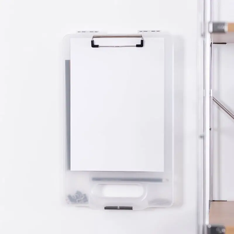 

Multifunctional File Organizer Compartment Clipboard Box Folder Holder w/ Handle