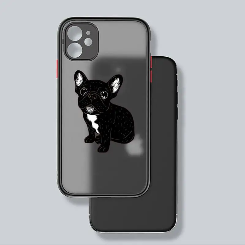

Brindle Frenchie Puppy Phone Case matte transparent For iphone 7 8 11 12 plus mini x xs xr pro max cover Anti-fall funda