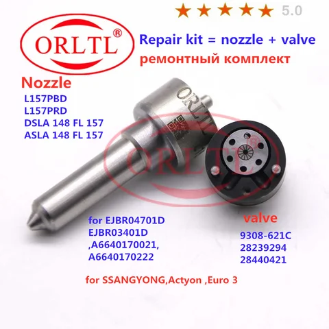 НАСАДКА L157PRD КЛАПАН 9308-621C РЕМОНТНЫЕ КОМПЛЕКТЫ 7135-650 ДЛЯ Ssangyong EJBR04701D EJBR03401D A 6640170021 6640170221 6640170222   Евро 3.